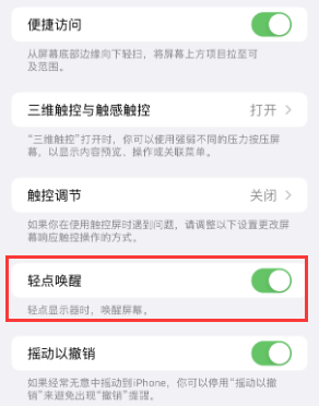 宁海苹果授权维修站分享iPhone轻点无法唤醒怎么办 